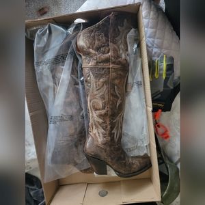 Dan post jilted knee high boots